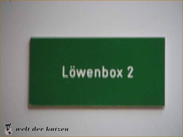 Schild: Löwenbox